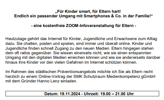 Für Kinder smart, für Eltern hart